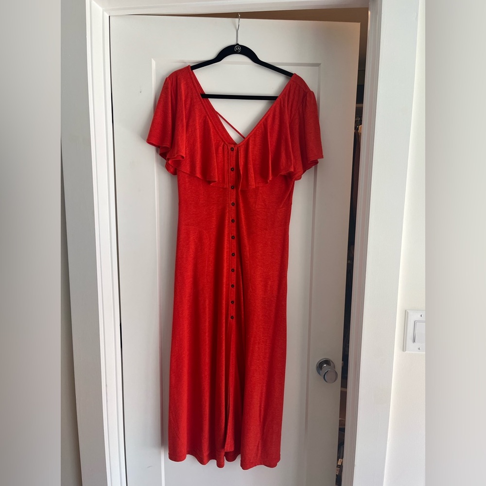 Button down midi dress